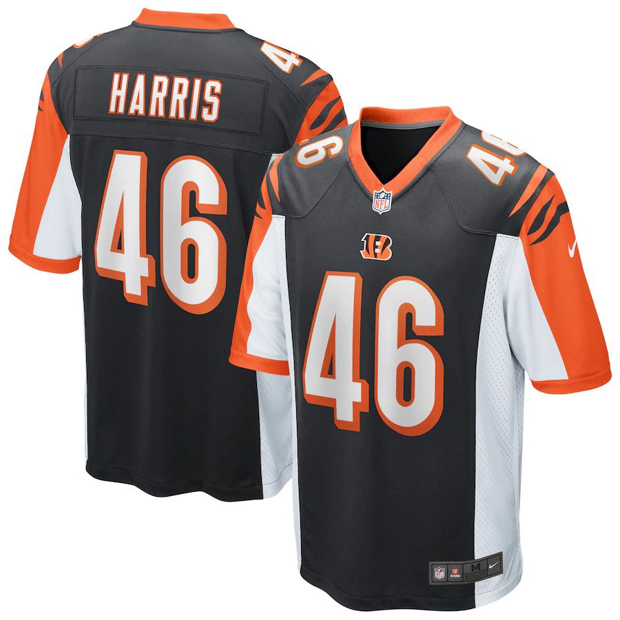 Men Cincinnati Bengals #46 Clark Harris Nike Black Game Player NFL Jersey